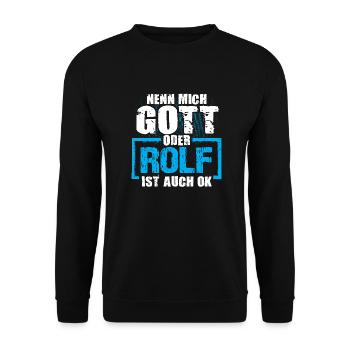 ROLF - ok - Unisex Pullover - Schwarz - Vorne - Alina (178cm) & Michal (187cm)