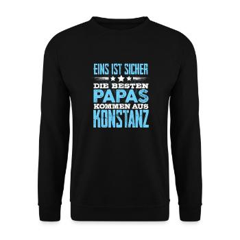 KONSTANZ - papa - Unisex Pullover - Schwarz - Vorne - Alina (178cm) & Michal (187cm)
