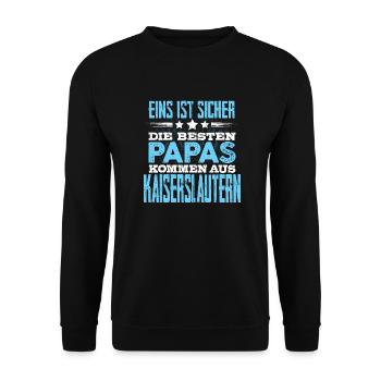 KAISERSLAUTERN - papa - Unisex Pullover - Schwarz - Vorne - Alina (178cm) & Michal (187cm)