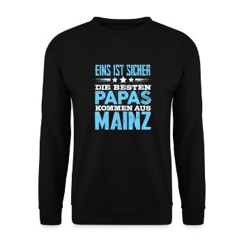 MAINZ - Papa - Unisex Pullover - Schwarz - Vorne - Alina (178cm) & Michal (187cm)