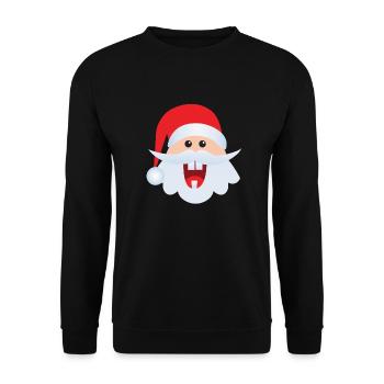 Funny Santa Claus! Funny Santa Claus - Unisex Pullover - Schwarz - Vorne - Alina (178cm) & Michal (187cm)