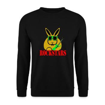 rabbit rockstars - Unisex Pullover - Schwarz - Vorne - Alina (178cm) & Michal (187cm)