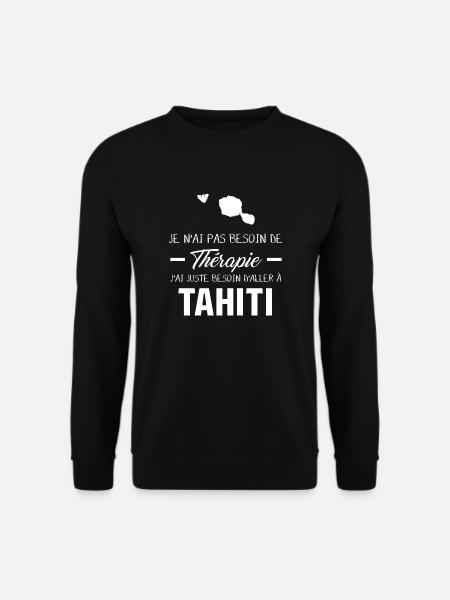 therapie tahiti - Sweat-shirt Unisexe - noir