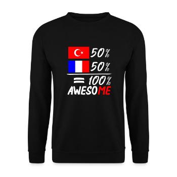 Moitié Français moitié Turc - Unisex Pullover - Schwarz - Vorne - Alina (178cm) & Michal (187cm)