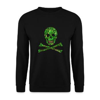 Crâne, Emerald, pirate, digital, crâne de cristal - Sweat-shirt Unisexe - noir - Devant - Alina (178cm) & Michal (187cm)