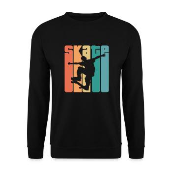 Skate Retro - Skater - Skateboard - Skateboarder - Sweat-shirt Unisexe - noir - Devant - Alina (178cm) & Michal (187cm)