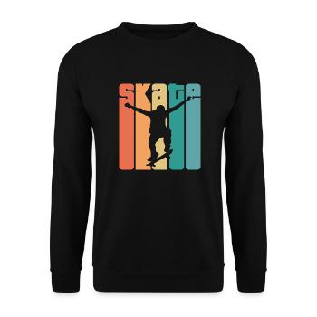 Skate Retro - Skater - Skateboard - Skateboarder - Sweat-shirt Unisexe - noir - Devant - Alina (178cm) & Michal (187cm)
