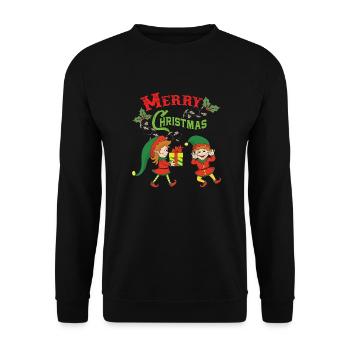 Christmas Elf Elf Christmas Christmas Xmas - Unisex Sweatshirt - black - Front - Alina (178cm) & Michal (187cm)