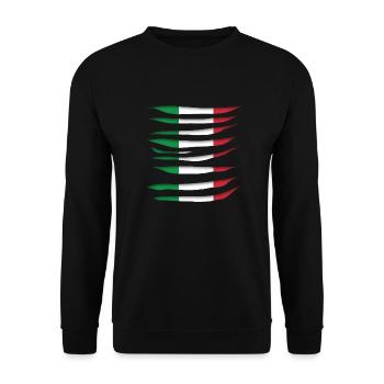 Italy Italien Italia Flagge Geschenk - Unisex Pullover - Schwarz - Vorne - Alina (178cm) & Michal (187cm)