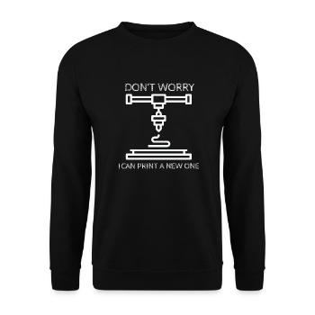 3D Printer printig 3D Drucker drucken - Unisex Pullover - Schwarz - Vorne - Alina (178cm) & Michal (187cm)