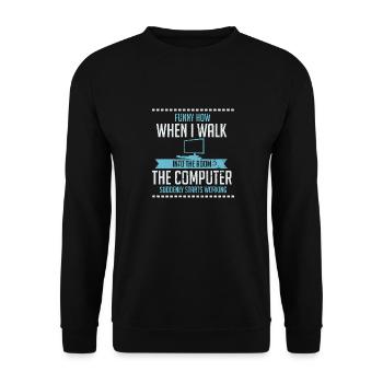 Computer Geek Shirt: Tech Support I Software - Unisex Sweatshirt - black - Front - Alina (178cm) & Michal (187cm)