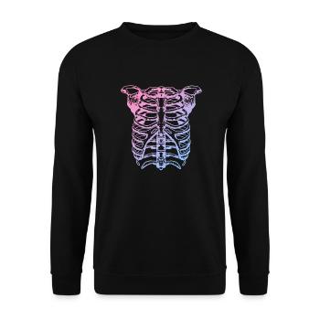 Skelett - Unisex Pullover - Schwarz - Vorne - Alina (178cm) & Michal (187cm)
