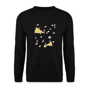 Mäusefrühstück - Kindermotiv - Unisex Pullover - Schwarz - Vorne - Alina (178cm) & Michal (187cm)