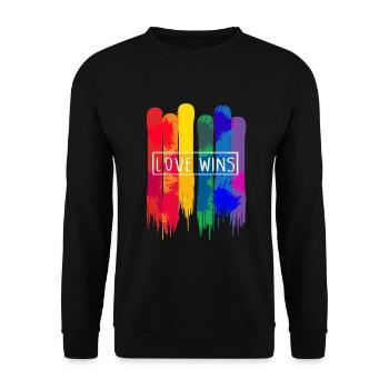 L'amour gagne les LGBT - Sweat-shirt Unisexe - noir - Devant - Alina (178cm) & Michal (187cm)