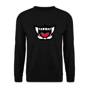 gueule feroce langue ouverte dent 902 - Sweat-shirt Unisexe - noir - Devant - Alina (178cm) & Michal (187cm)