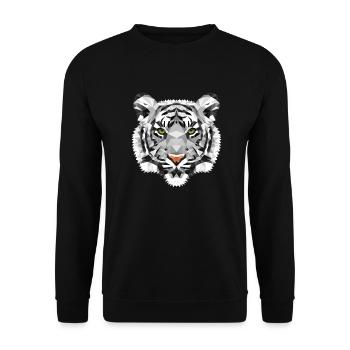 White Tiger Polygon Wild Gift - Unisex Sweatshirt - black - Front - Alina (178cm) & Michal (187cm)