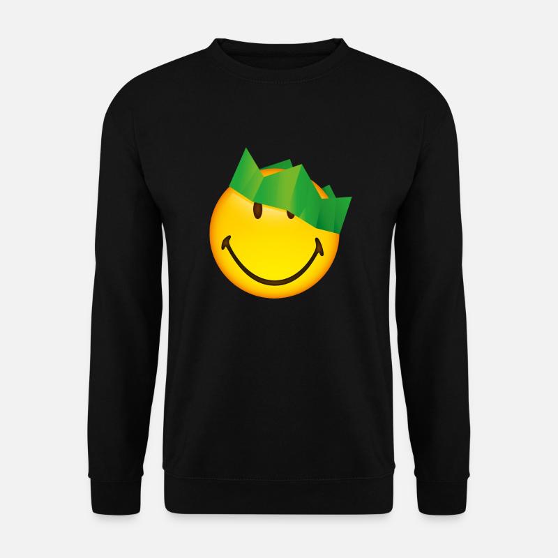 Smiley Green Crown - Unisex Pullover - Schwarz