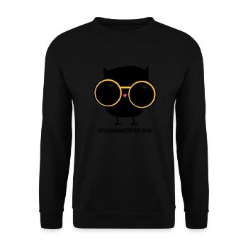 Eule mit Brille (b) - Unisex Pullover - Schwarz - Vorne - Alina (178cm) & Michal (187cm)