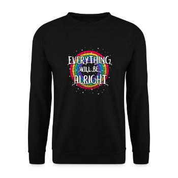 Everything will be alright - Unisex Sweatshirt - black - Front - Alina (178cm) & Michal (187cm)