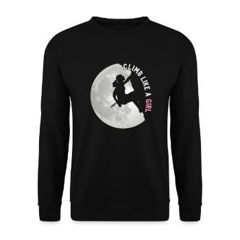 Climb Like A Girl Mountaineering Girls Climbing - Unisex Sweatshirt - black - Front - Alina (178cm) & Michal (187cm)