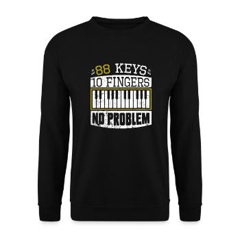 88 Keys 10 Doigts No Problème piano piano - Sweat-shirt Unisexe - noir - Devant - Alina (178cm) & Michal (187cm)