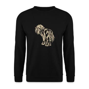 Drôle de cheval Shire Sang froid cadeau Tribal - Sweat-shirt Unisexe - noir - Devant - Alina (178cm) & Michal (187cm)