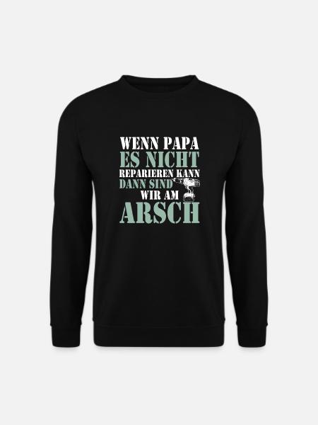 Stolzer Papa Tochter Vater Sohn Geschenk Spruch - Unisex Pullover - Schwarz