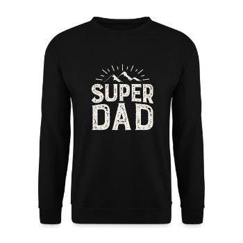 SUPER DAD, Father's Day Gift - Unisex Sweatshirt - black - Front - Alina (178cm) & Michal (187cm)