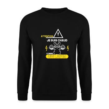 Fitness Je suis Chaud comme un Lapin Cadeau Drôles - Sweat-shirt Unisexe - noir - Devant - Alina (178cm) & Michal (187cm)