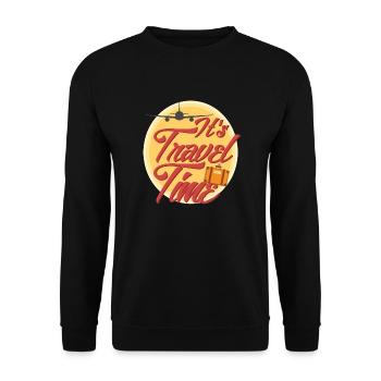 travel time - Unisex Sweatshirt - black - Front - Alina (178cm) & Michal (187cm)