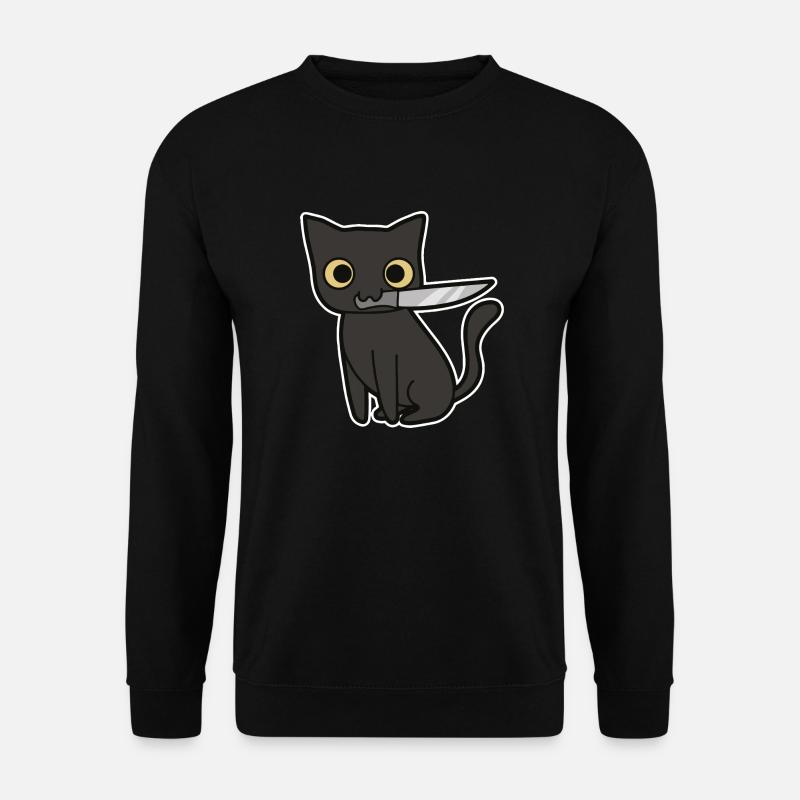 Schwarze Katze Halloween - Unisex Pullover - Schwarz