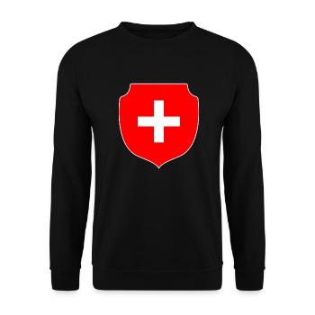 Schweizer Wappen - Unisex Pullover - Schwarz - Vorne - Alina (178cm) & Michal (187cm)