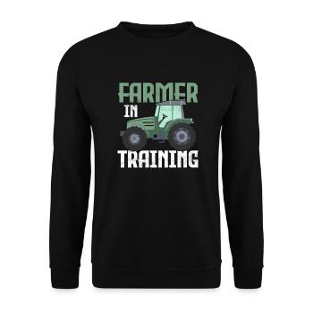 Farmer in Training Animal Farming Farm Cattle - Unisex Pullover - Schwarz - Vorne - Alina (178cm) & Michal (187cm)