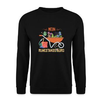 Mein Ruhestandsbüro - Garten - Unisex Pullover - Schwarz - Vorne - Alina (178cm) & Michal (187cm)