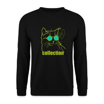 Katzenjunge - Unisex Pullover - Schwarz - Vorne - Alina (178cm) & Michal (187cm)