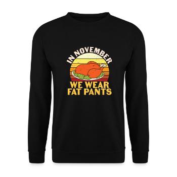 In November We Wear Fat - Unisex Sweatshirt - black - Front - Alina (178cm) & Michal (187cm)