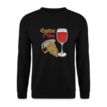 Huîtres et vin Seafood Chef Hobby Ocean - Sweat-shirt Unisexe - noir - Devant - Alina (178cm) & Michal (187cm)