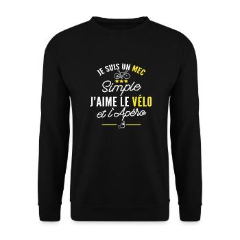 vélo et apéro - Sweat-shirt Unisexe - noir - Devant - Alina (178cm) & Michal (187cm)