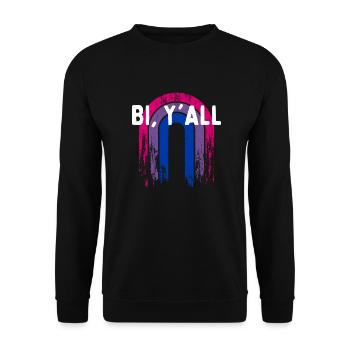 Bi Y’all Bisexual Dictons Bi Pride Citations LGBTQ - Sweat-shirt Unisexe - noir - Devant - Alina (178cm) & Michal (187cm)