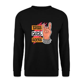 This Dude Rocks - Unisex Pullover - Schwarz - Vorne - Alina (178cm) & Michal (187cm)