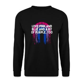 Pink Blue and a Bit of Purple Bisexual LGBTQ Bi - Unisex Pullover - Schwarz - Vorne - Alina (178cm) & Michal (187cm)