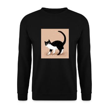 Cat - Unisex Sweatshirt - black - Front - Alina (178cm) & Michal (187cm)