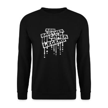 son brother gamer legend - Unisex Pullover - Schwarz - Vorne - Alina (178cm) & Michal (187cm)