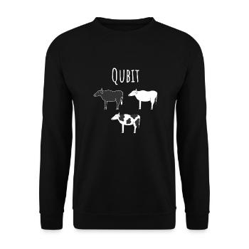Quantencomputing mit Kühen Lustig Geschenk Kuhbit - Unisex Pullover - Schwarz - Vorne - Alina (178cm) & Michal (187cm)