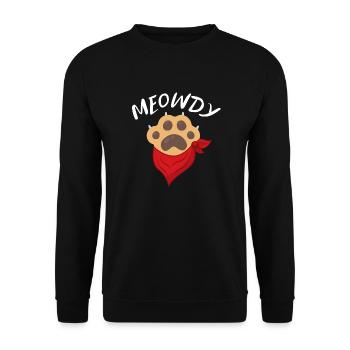 Meowdy drôle cowboy patte de chat - Sweat-shirt Unisexe - noir - Devant - Alina (178cm) & Michal (187cm)