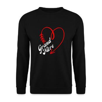 grand-mère cœur - Sweat-shirt Unisexe - noir - Devant - Alina (178cm) & Michal (187cm)