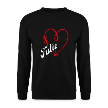 tatie cœur - Sweat-shirt Unisexe - noir - Devant - Alina (178cm) & Michal (187cm)