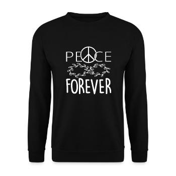 Peace Love Peace Symbol for Love Peace - Unisex Sweatshirt - black - Front - Alina (178cm) & Michal (187cm)