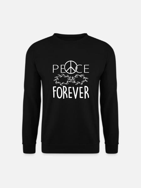 Peace Love Peace Symbol für Liebe Frieden - Unisex Pullover - Schwarz
