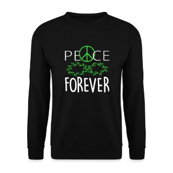 Peace Love Peace Symbol for Love Peace - Unisex Sweatshirt - black - Front - Alina (178cm) & Michal (187cm)